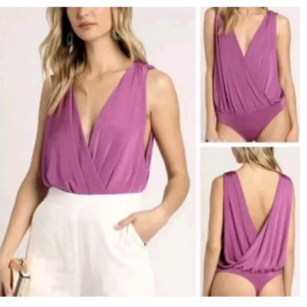 Intimately Free People size Medium purple Night Owl Bodysuit draped sleeveless